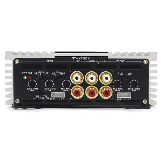 ZAPCO ST-4XP SQ III 4-kanałowy wzmacniacz klasy AB o wysokiej jakości dźwięku 4-kanałowy wzmacniacz wysokiej mocy klasy AB SQ, 4Ω: 4 x 150W